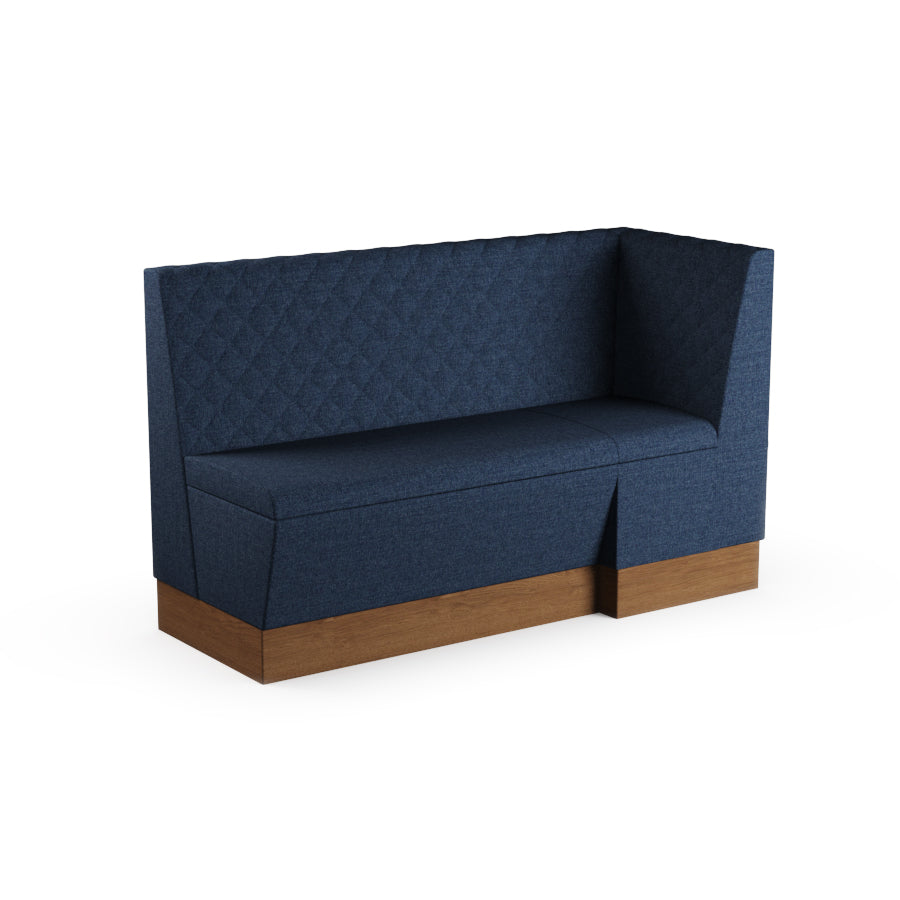 Large Extended Corner Booth Unit - Quilted Back