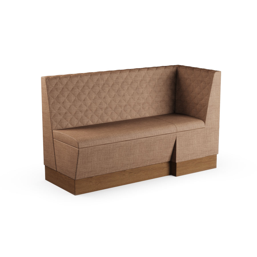 Large Extended Corner Booth Unit - Quilted Back