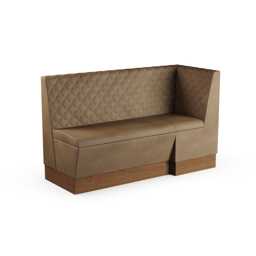 Large Extended Corner Booth Unit - Quilted Back