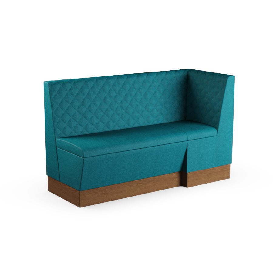 Large Extended Corner Booth Unit - Quilted Back