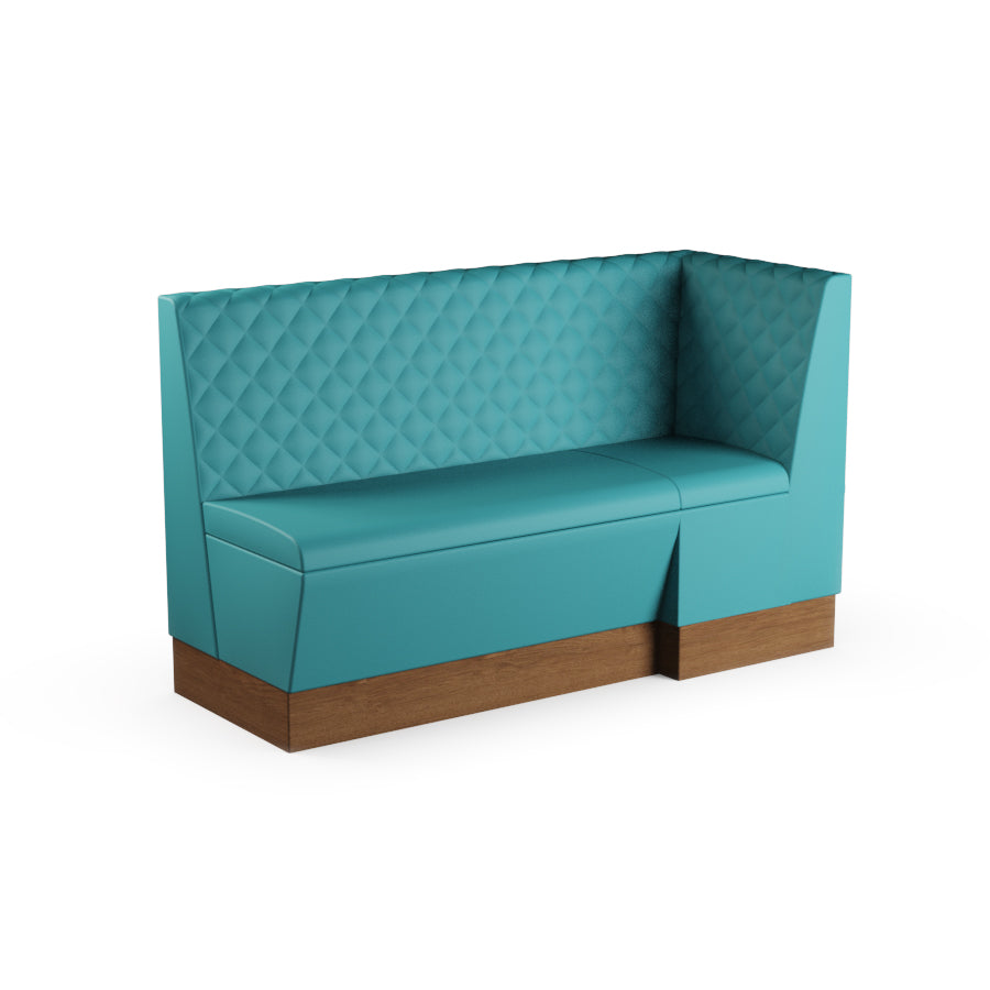 Large Extended Corner Booth Unit - Quilted Back